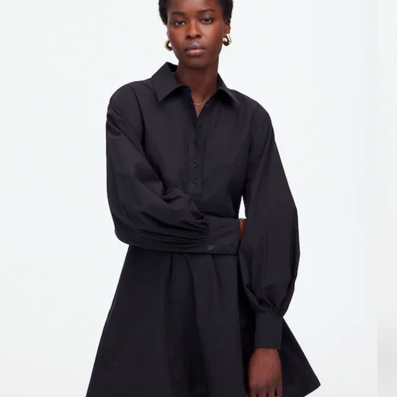 Madewell Dresses & Skirts - Madewell Seamed Long Sleeve Mini Shirtdress, Cotton Poplin - size 6